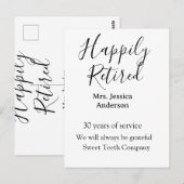 Carte Postale Bonne retraite ajouter le nom années de service à  (Devant / Derrière)