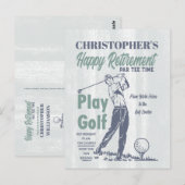 Carte Postale Bonne retraite Retro Golf Party (Devant / Derrière)