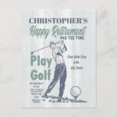 Carte Postale Bonne retraite Retro Golf Party (Devant)