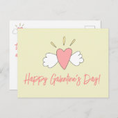 Carte Postale Bonne Saint-Galentin ! Amis du coeur mignon ailé (Devant / Derrière)