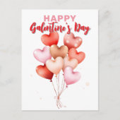 Carte Postale Bonne Saint-Galentin avec des ballons en forme de  (Devant)