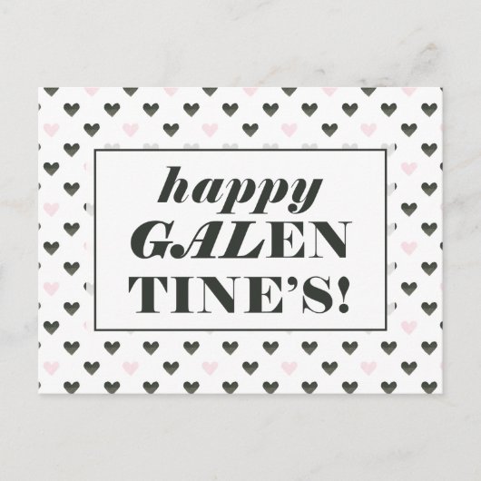 Carte Postale Bonne Saint-Galentin | Coeurs aquarelles (Devant)