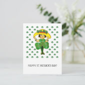 Carte Postale Bonne Saint Patrick. Petite fille irlandaise migno (Debout devant)