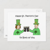 Carte Postale Bonne Saint Patrick pour vous deux (Devant / Derrière)