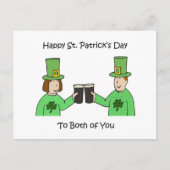 Carte Postale Bonne Saint Patrick pour vous deux (Devant)