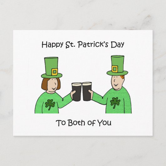 Carte Postale Bonne Saint Patrick pour vous deux (Devant)