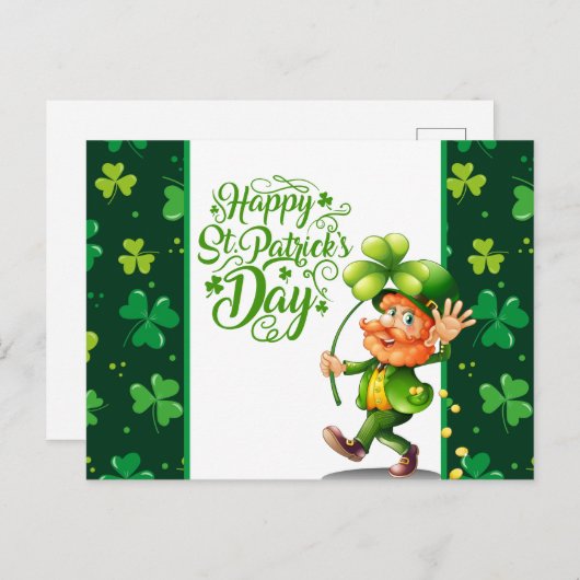 Carte Postale Bonne Saint Patrick's Day (Devant / Derrière)