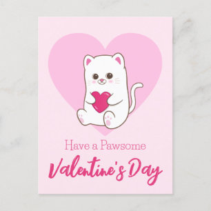 Carte Postale Bonne Saint Valentin !   Chat mignon drôle