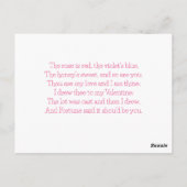 Carte Postale Bonne Saint Valentin ! | Chat mignon drôle (Dos)