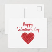 Carte Postale Bonne Saint-Valentin Coeur rouge Love dit (Devant / Derrière)