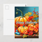 Carte Postale Bonne saison Citrouille (Devant / Derrière)