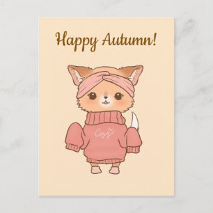 Carte Postale Bonne saison des pulls d'automne