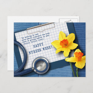 Carte Postale Bonne semaine des infirmières Daffodiles de printe