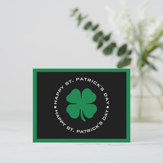 Carte Postale Bonne St. Patrick's Day Shamrock Lucky Charm (Debout devant)