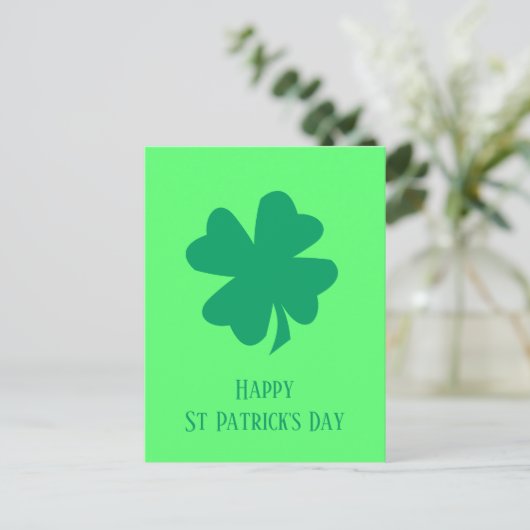 Carte Postale Bonne St Patrick's Day Shamrock vert irlandais 202 (Debout devant)