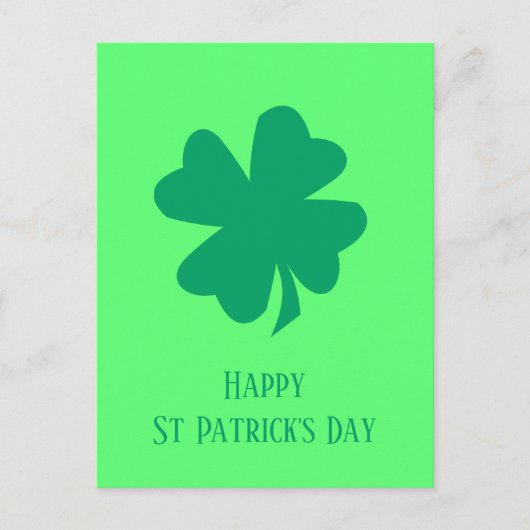 Carte Postale Bonne St Patrick's Day Shamrock vert irlandais 202 (Devant)