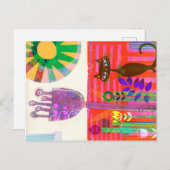 Carte Postale Bonne Sunshine Cat Garden Party (Devant / Derrière)