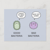 Carte Postale Bonnes Bactéries, Bactéries Mauvaises (Devant)