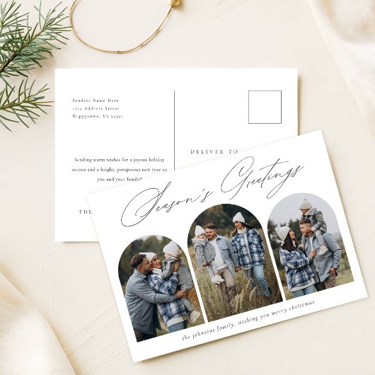 Carte Postale Bonnes Fêtes | Arc moderne 3 Photo Noël