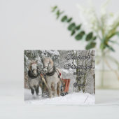 Carte Postale Bonnes Fêtes Chevaux d'hiver (Debout devant)