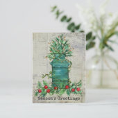 Carte Postale Bonnes Fêtes Collage de lait d'arbre de Noël (Debout devant)