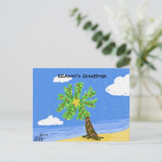 Carte postale Bonnes Fêtes de l'île de Noël (Debout devant)