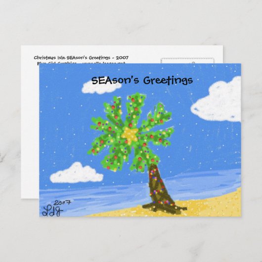 Carte postale Bonnes Fêtes de l'île de Noël (Devant / Derrière)