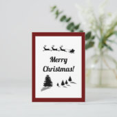 Carte Postale Bonnes Fêtes de Noël Père Noël Sleigh (Debout devant)