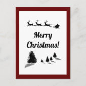 Carte Postale Bonnes Fêtes de Noël Père Noël Sleigh (Devant)