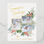 Carte postale Bonnes Fêtes Gold Foil Holiday (Recto)