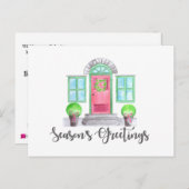 Carte Postale Bonnes Fêtes Maison de Noël (Devant / Derrière)