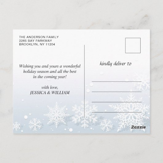 Carte Postale Bonnes Fêtes Moderne 2 PHOTO Salutation (Dos)