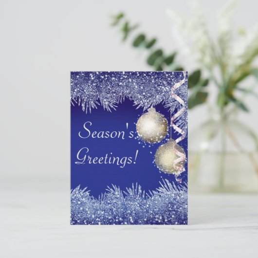 Carte Postale Bonnes Fêtes Noël Parties scintillant Noël (Debout devant)