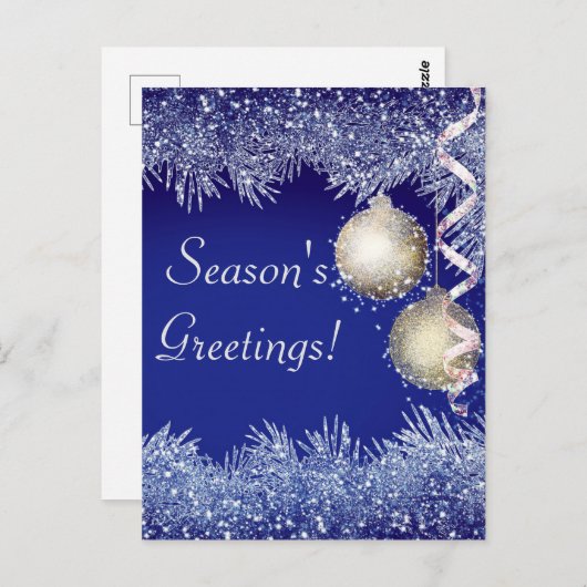 Carte Postale Bonnes Fêtes Noël Parties scintillant Noël (Devant / Derrière)