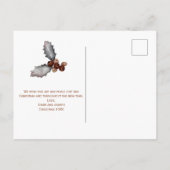 Carte Postale Bonnes Fêtes Red Fox Christmas Green (Dos)