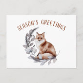 Carte Postale Bonnes Fêtes Red Fox Christmas Green (Devant)