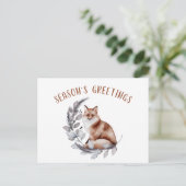 Carte Postale Bonnes Fêtes Red Fox Christmas Green (Debout devant)