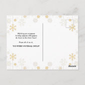 Carte Postale Bonnes Fêtes simples Gold Snowflake Business (Dos)