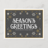 Carte Postale Bonnes Fêtes simples Gold Snowflake Business (Devant)