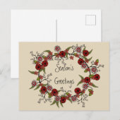 Carte postale Bonnes Fêtes Wreath (Devant / Derrière)