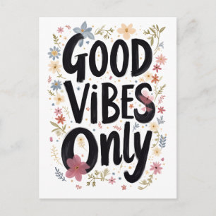 Carte Postale Bonnes vibrations seulement