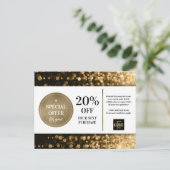 Carte Postale Bonnet de Parties scintillant Black Gold (Debout devant)