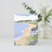 Carte Postale Bonnet Shores | Aquarelle de la plage de Rhode Isl (Debout devant)