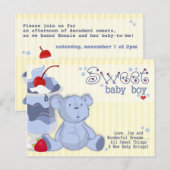 Carte Postale Bonnie Bleu Ours Douche Invitation (Devant / Derrière)