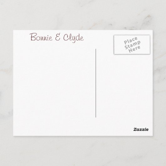 Carte Postale Bonnie & Clyde (Dos)