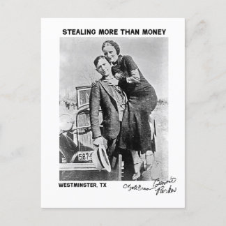 Carte Postale Bonnie & Clyde à Westminster (Texas)