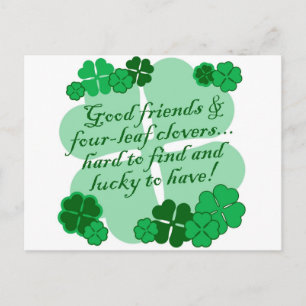 Carte Postale Bons amis et Shamrocks