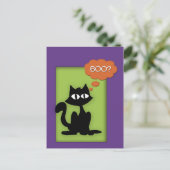Carte postale Boo Black Kitty Halloween (Debout devant)