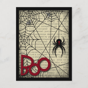 Carte Postale Boo Black Widow Spider & Texte Déplaisant pour Hal
