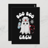 Carte Postale Boo Boo Crew Cute Nurse Ghost Funny Halloween (Devant / Derrière)